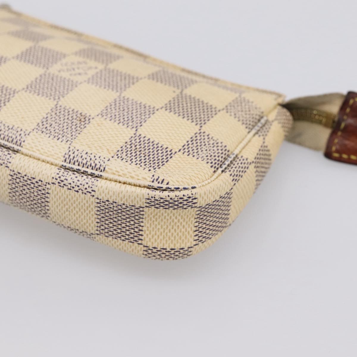 LOUIS VUITTON Damier Azur Mini Pochette Accessoires Pouch N63005 LV Auth bs37005