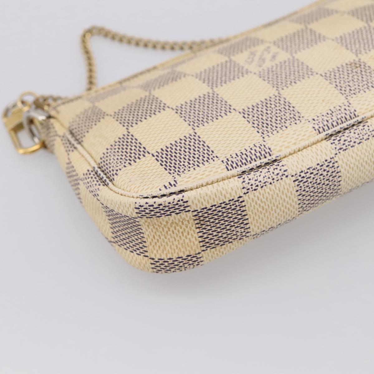 LOUIS VUITTON Damier Azur Mini Pochette Accessoires Pouch N63005 LV Auth bs37005