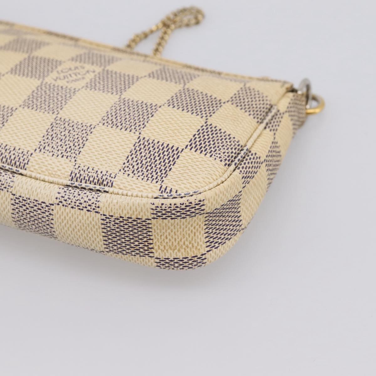 LOUIS VUITTON Damier Azur Mini Pochette Accessoires Pouch N63005 LV Auth bs37005