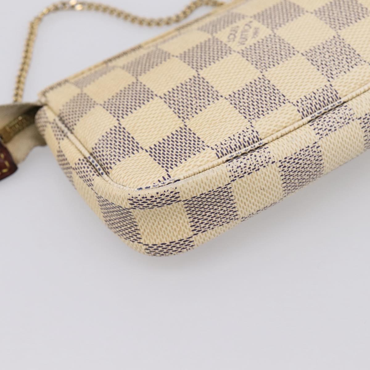 LOUIS VUITTON Damier Azur Mini Pochette Accessoires Pouch N63005 LV Auth bs37005