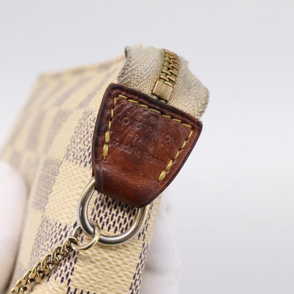 LOUIS VUITTON Damier Azur Mini Pochette Accessoires Pouch N63005 LV Auth bs37005