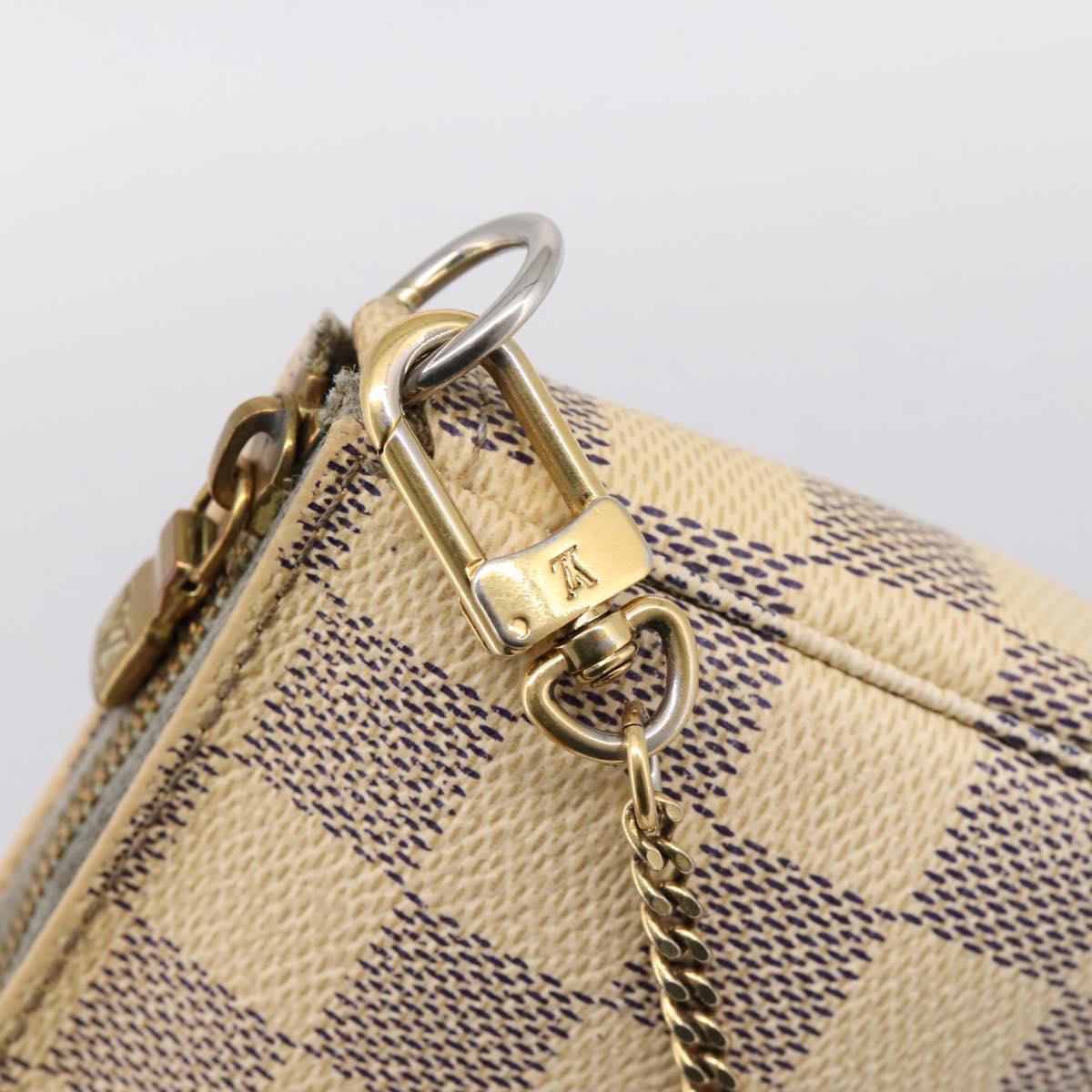 LOUIS VUITTON Damier Azur Mini Pochette Accessoires Pouch N63005 LV Auth bs37005