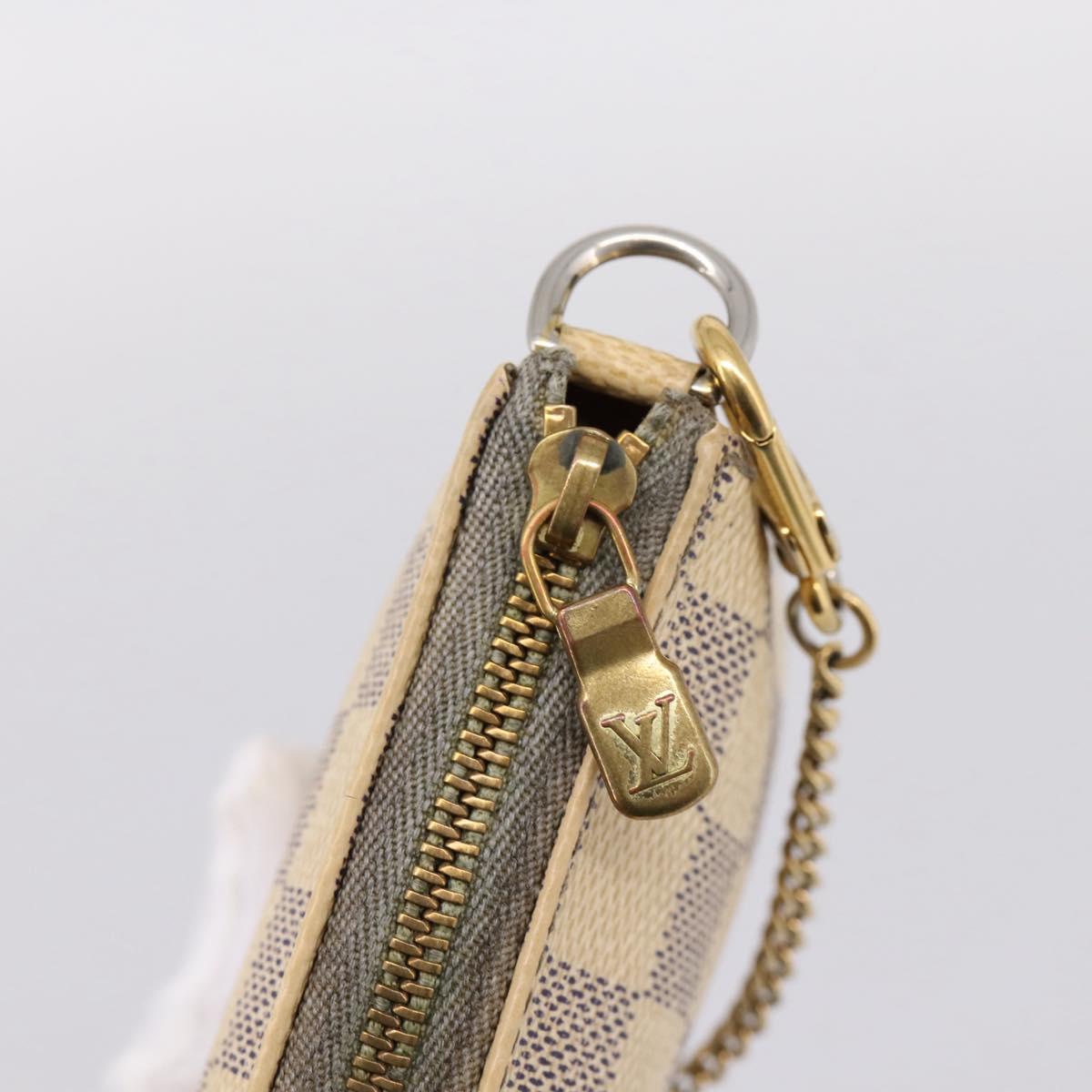 LOUIS VUITTON Damier Azur Mini Pochette Accessoires Pouch N63005 LV Auth bs37005