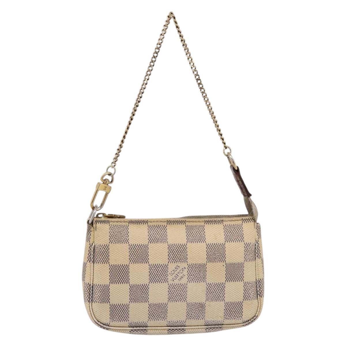 LOUIS VUITTON Damier Azur Mini Pochette Accessoires Pouch N63005 LV Auth bs37005