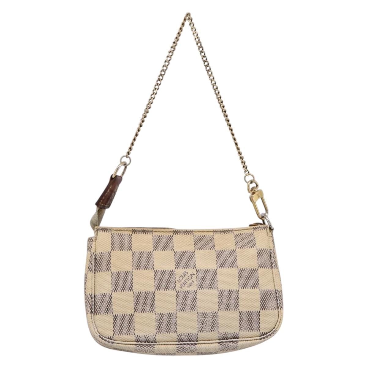 LOUIS VUITTON Damier Azur Mini Pochette Accessoires Pouch N63005 LV Auth bs37005