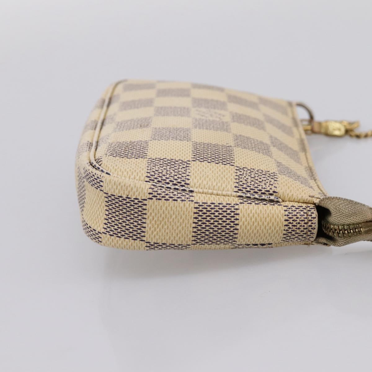 LOUIS VUITTON Damier Azur Mini Pochette Accessoires Pouch N63005 LV Auth bs37005