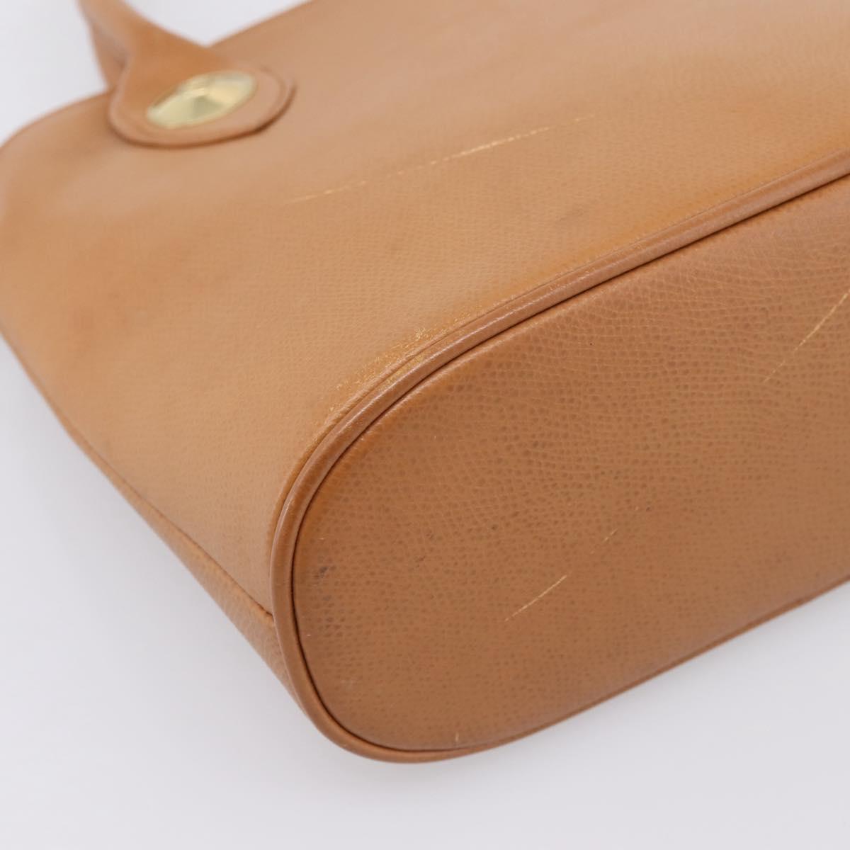 MCM Hand Bag Leather Brown Gold Auth bs37006