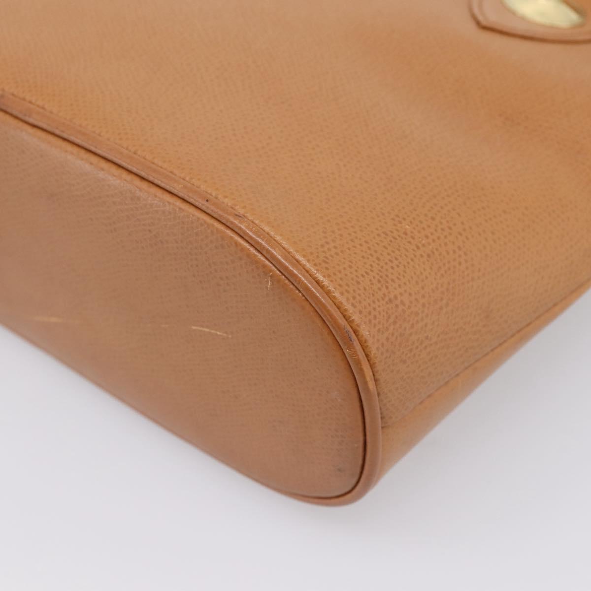 MCM Hand Bag Leather Brown Gold Auth bs37006