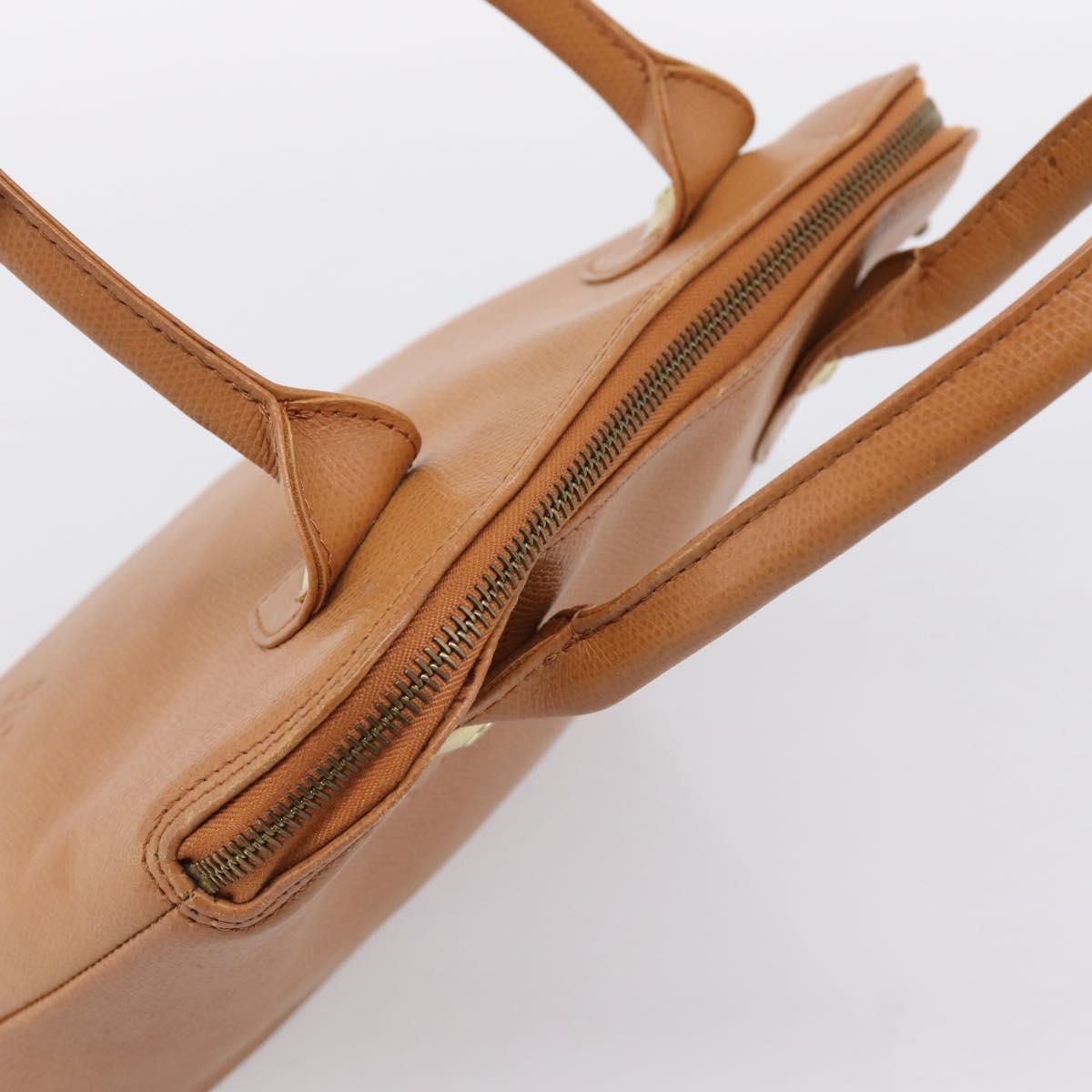 MCM Hand Bag Leather Brown Gold Auth bs37006