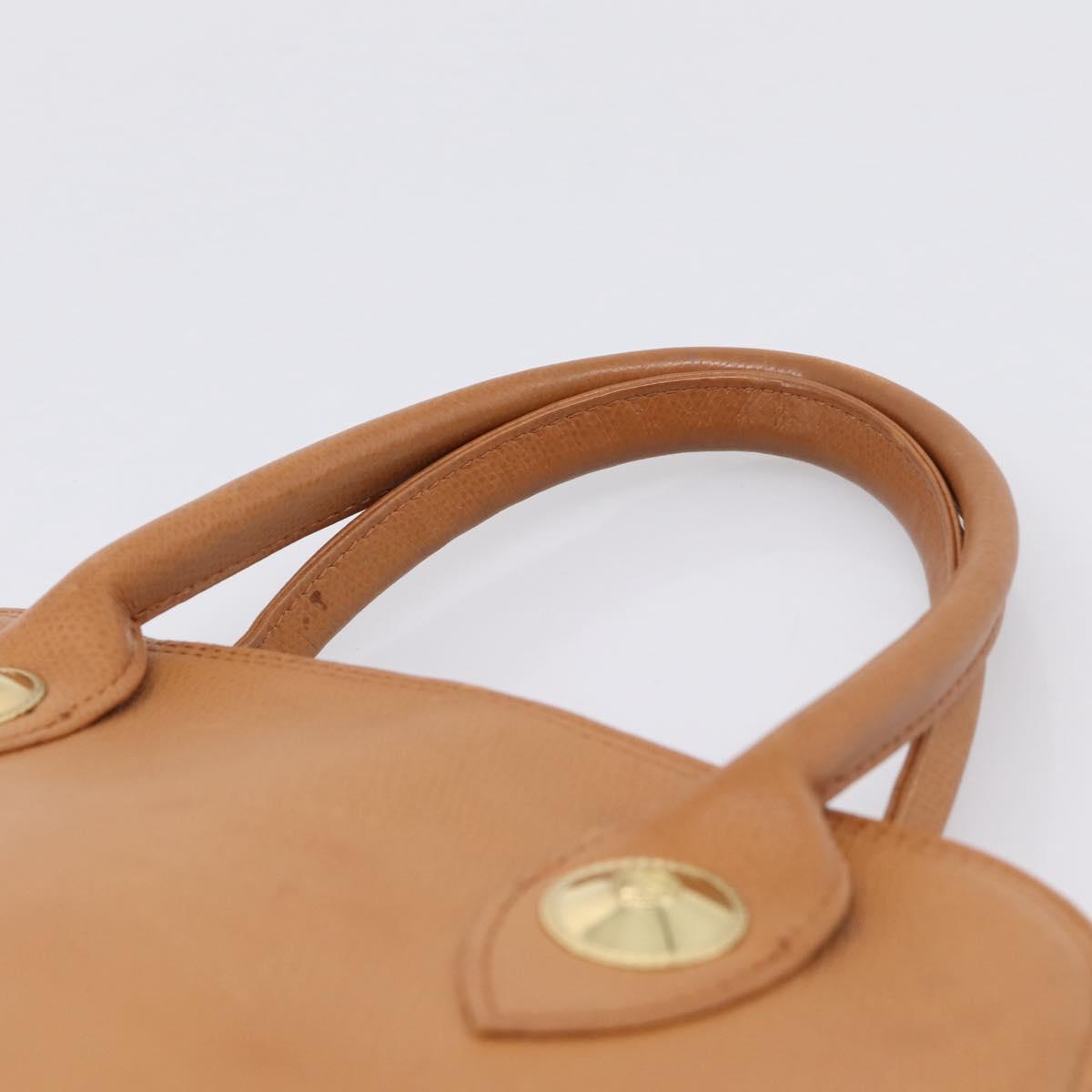 MCM Hand Bag Leather Brown Gold Auth bs37006