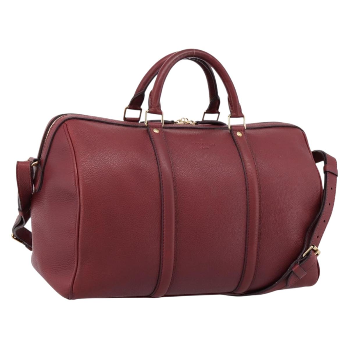 LOUIS VUITTON Parnasea SC Bag MM Boston Bag Leather Red M94762 LV Auth bs37008V