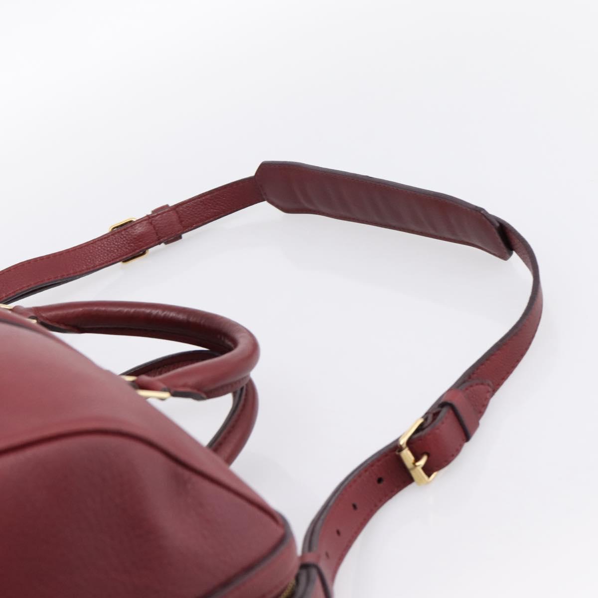 LOUIS VUITTON Parnasea SC Bag MM Boston Bag Leather Red M94762 LV Auth bs37008V
