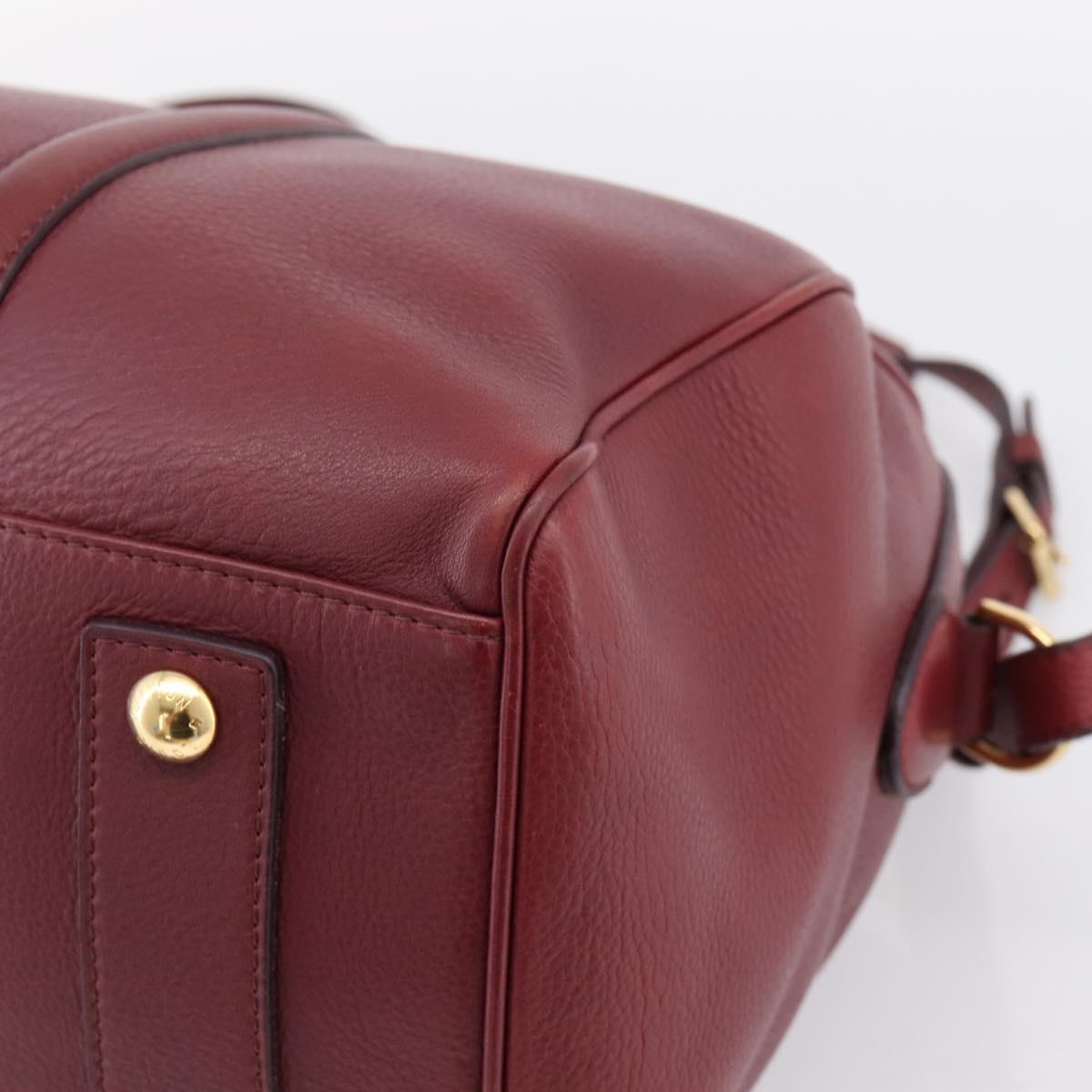 LOUIS VUITTON Parnasea SC Bag MM Boston Bag Leather Red M94762 LV Auth bs37008V