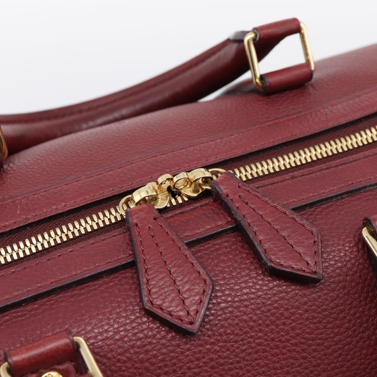 LOUIS VUITTON Parnasea SC Bag MM Boston Bag Leather Red M94762 LV Auth bs37008V