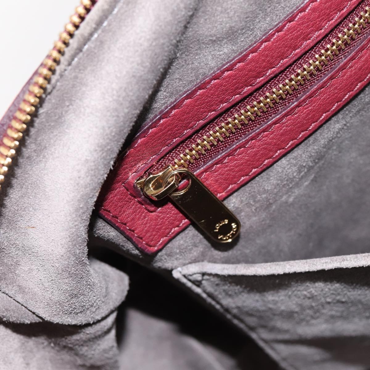 LOUIS VUITTON Parnasea SC Bag MM Boston Bag Leather Red M94762 LV Auth bs37008V