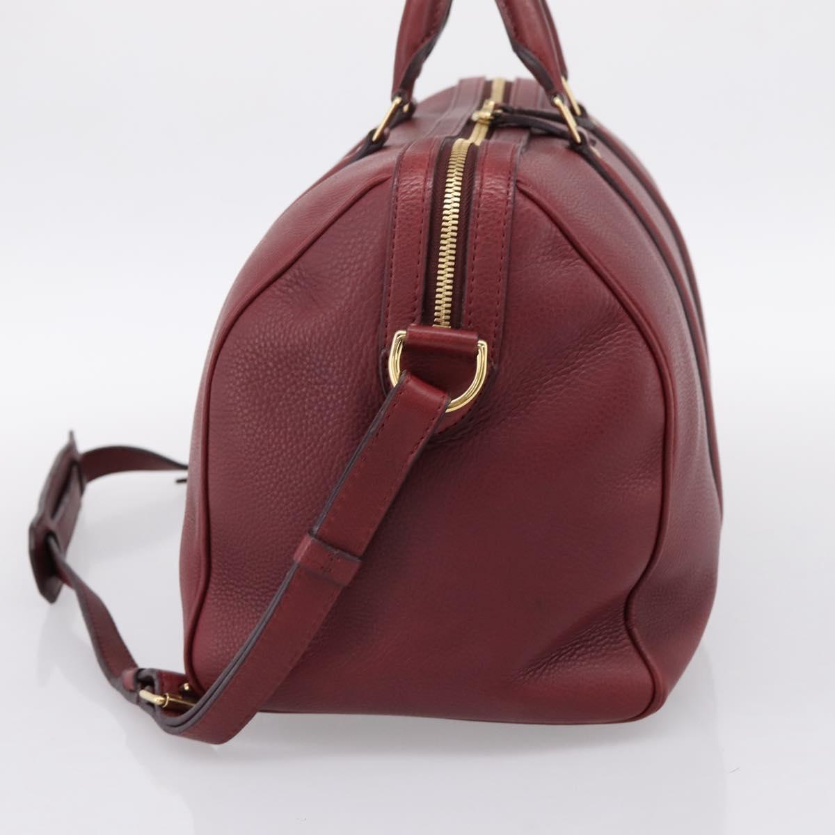 LOUIS VUITTON Parnasea SC Bag MM Boston Bag Leather Red M94762 LV Auth bs37008V