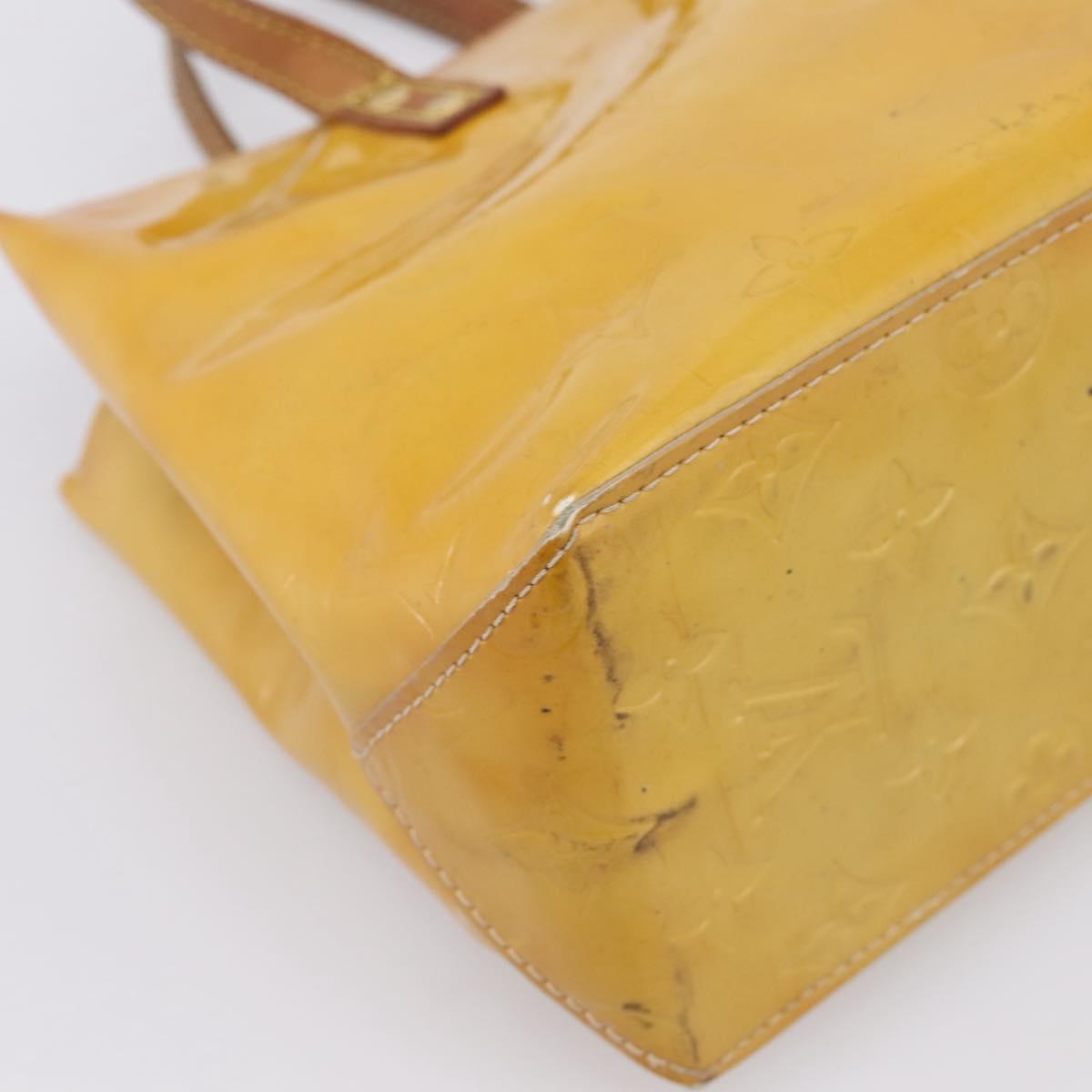 LOUIS VUITTON Monogram Vernis Reade PM Hand Bag Beige M91144 LV Auth bs37012