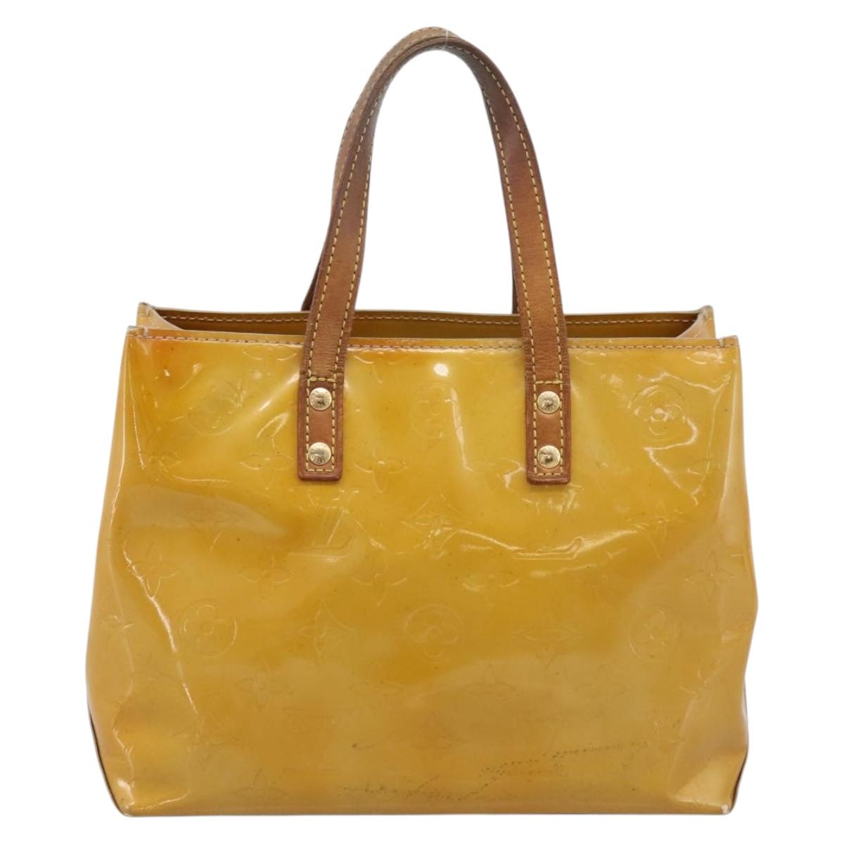 LOUIS VUITTON Monogram Vernis Reade PM Hand Bag Beige M91144 LV Auth bs37012