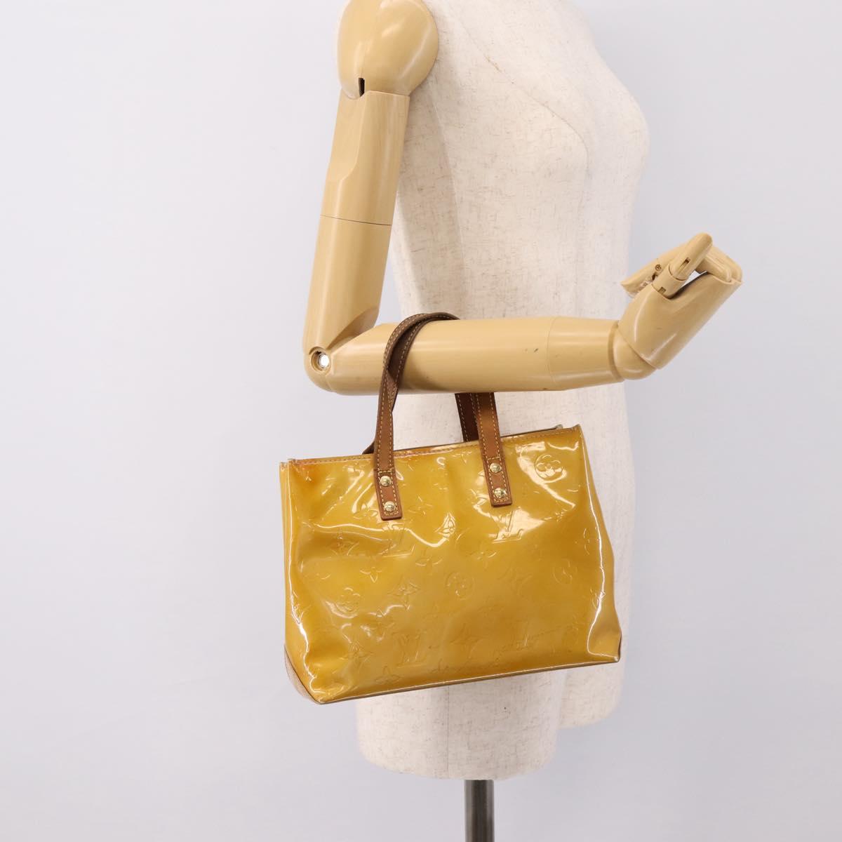 LOUIS VUITTON Monogram Vernis Reade PM Hand Bag Beige M91144 LV Auth bs37012