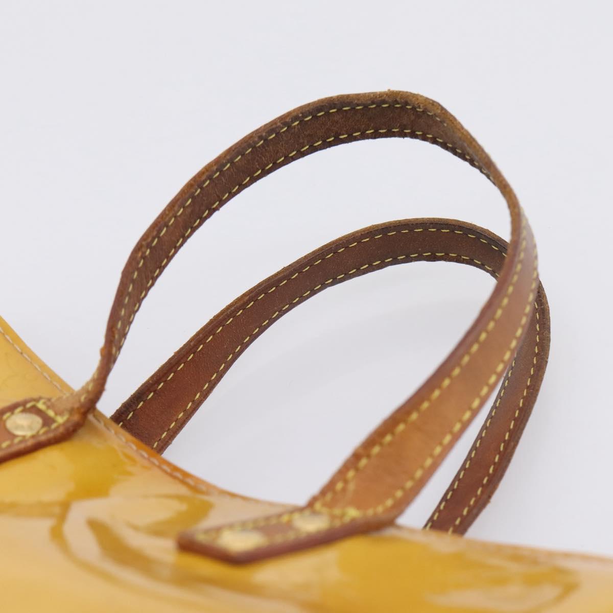 LOUIS VUITTON Monogram Vernis Reade PM Hand Bag Beige M91144 LV Auth bs37012