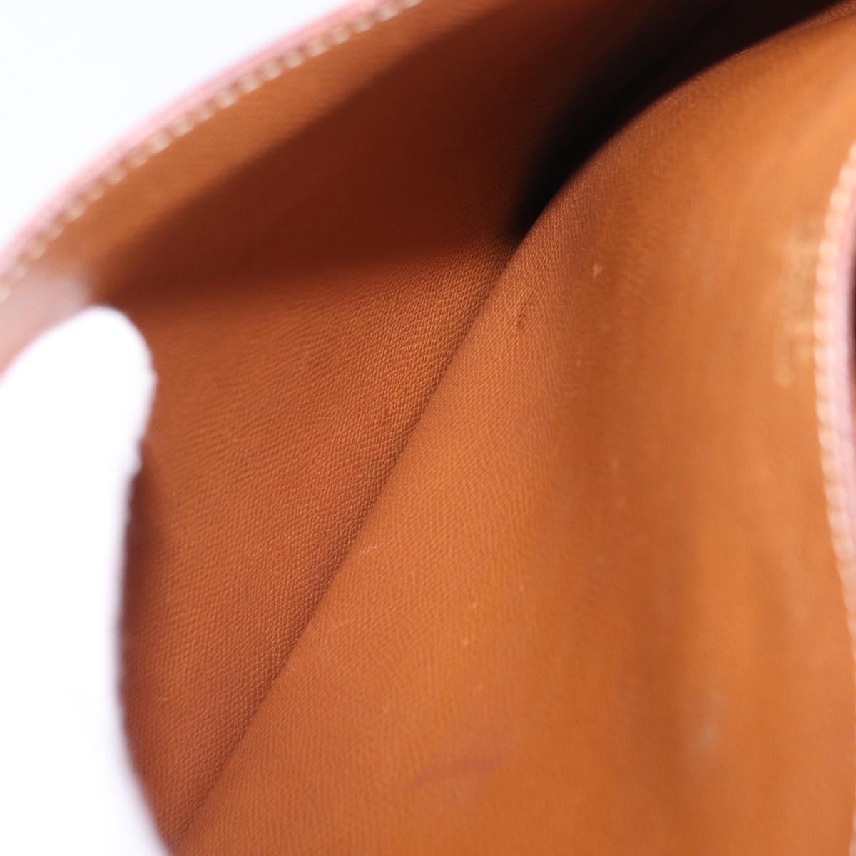 HERMES Danube 38 Business Bag Leather Brown Gold Auth bs37017