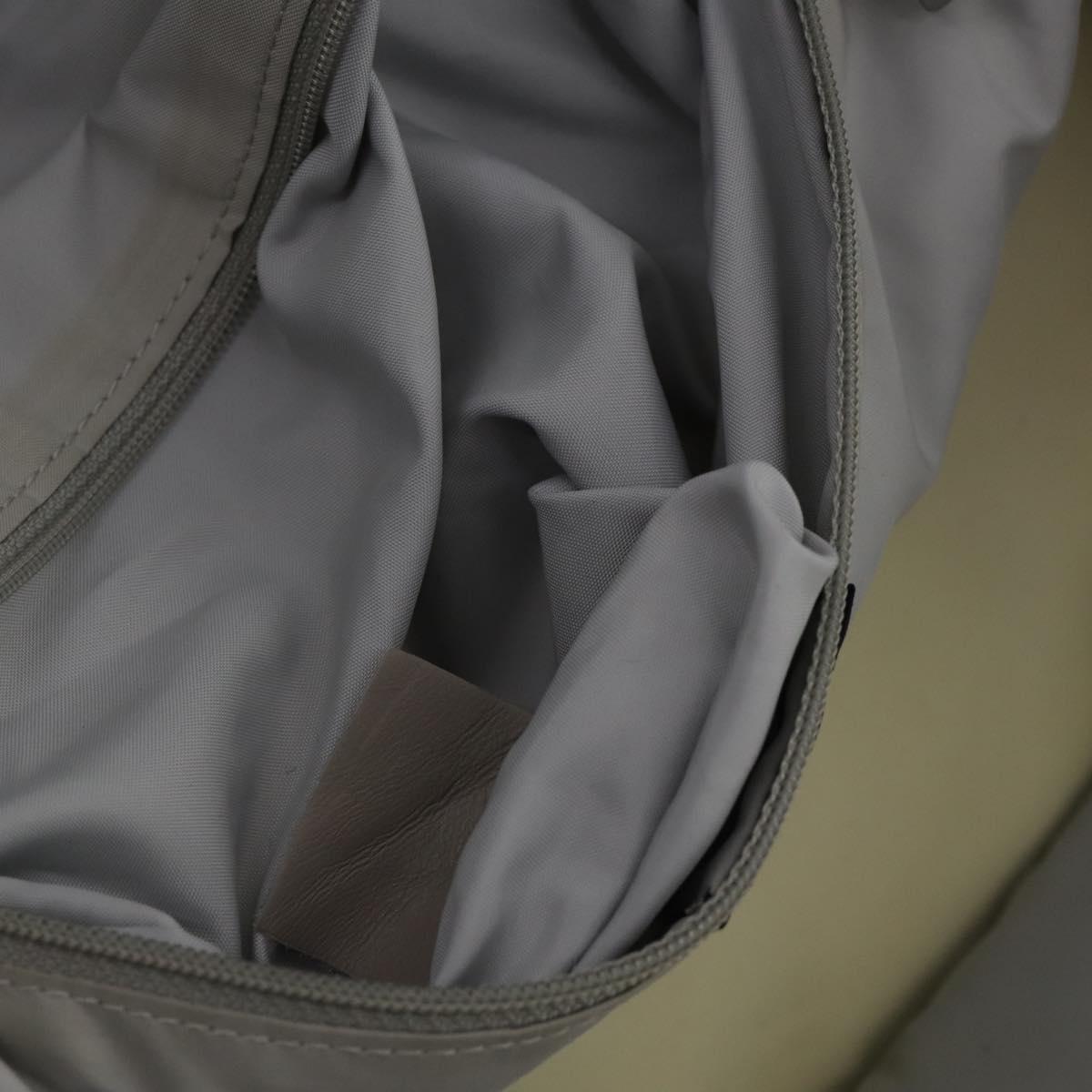 CHANEL Sports Line COCO Mark Backpack Nylon Leather Beige Silver CC Auth bs37020