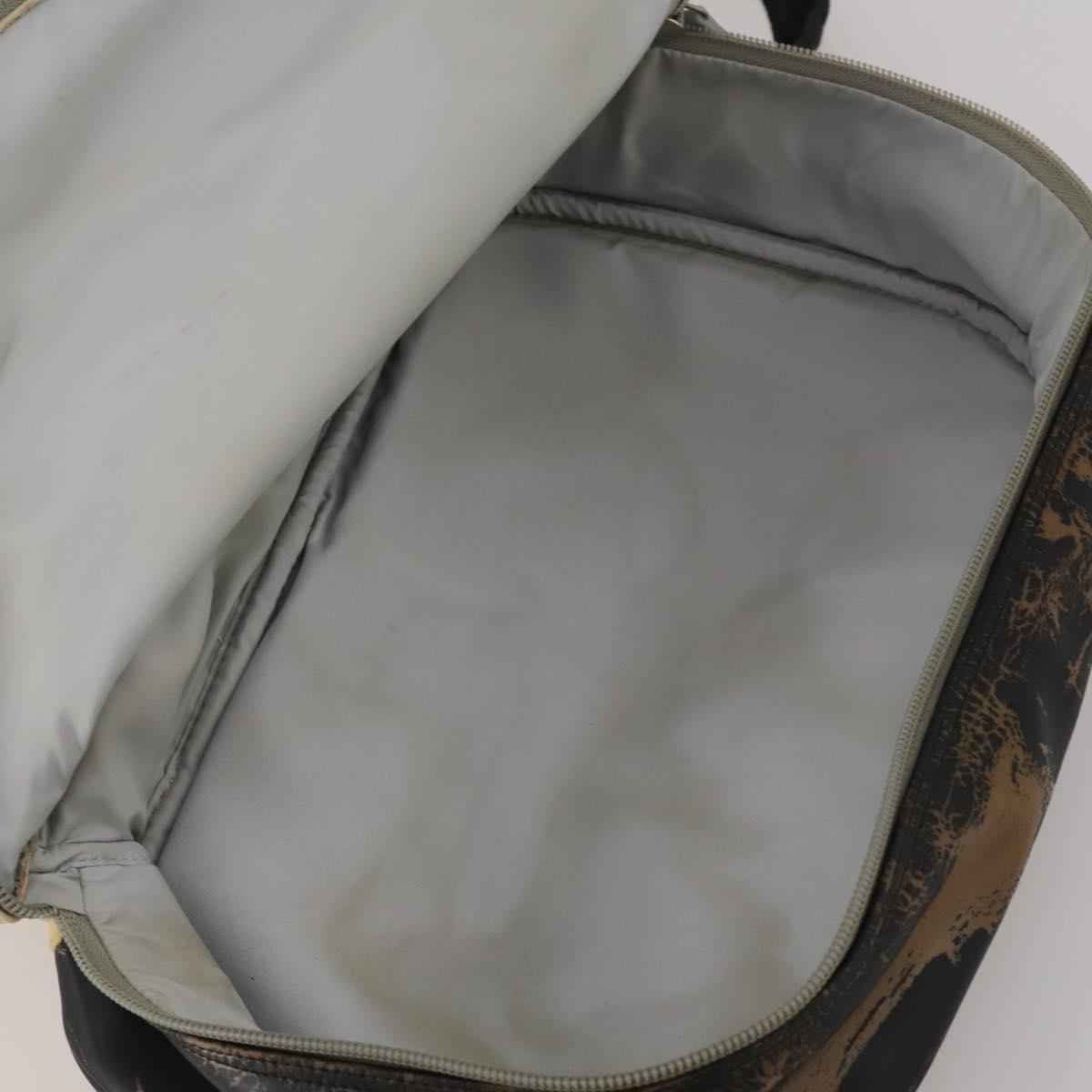CHANEL Sports Line COCO Mark Backpack Nylon Leather Beige Silver CC Auth bs37020