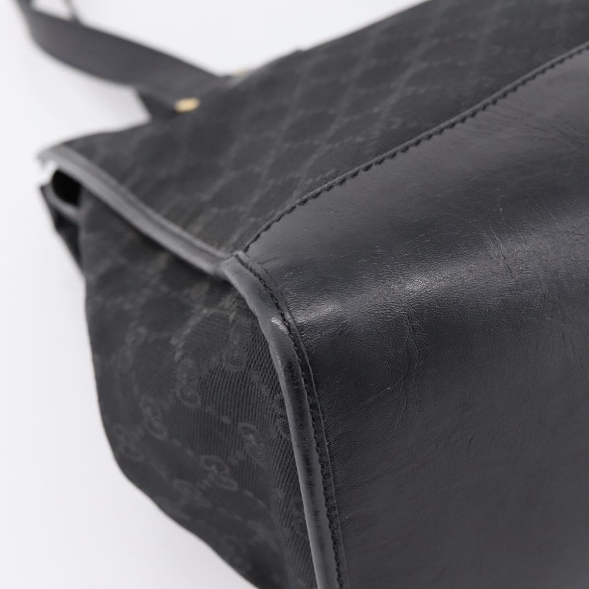 GUCCI GG Canvas Hand Bag Black Gold 002 2854 0305 Auth bs37022
