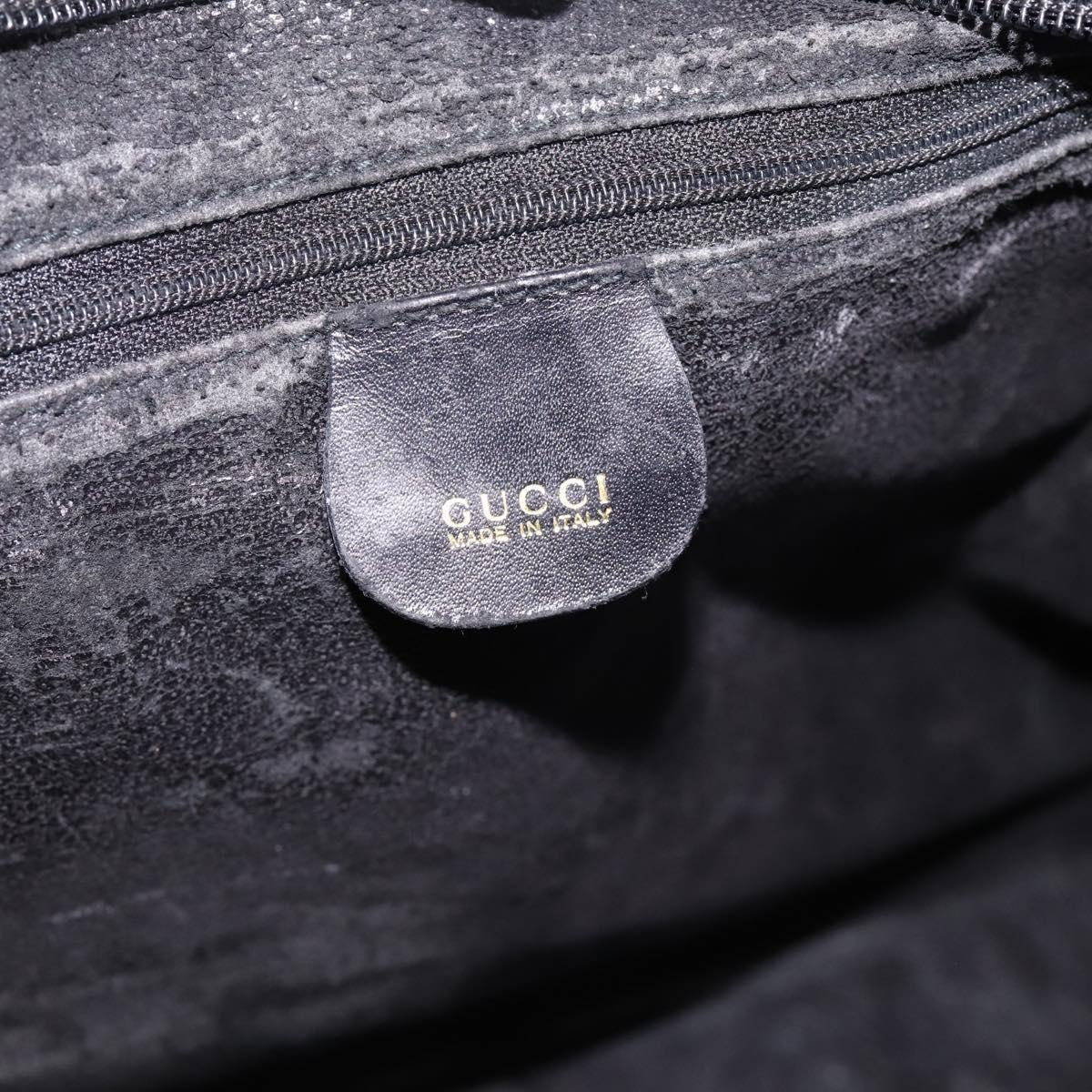GUCCI GG Canvas Hand Bag Black Gold 002 2854 0305 Auth bs37022