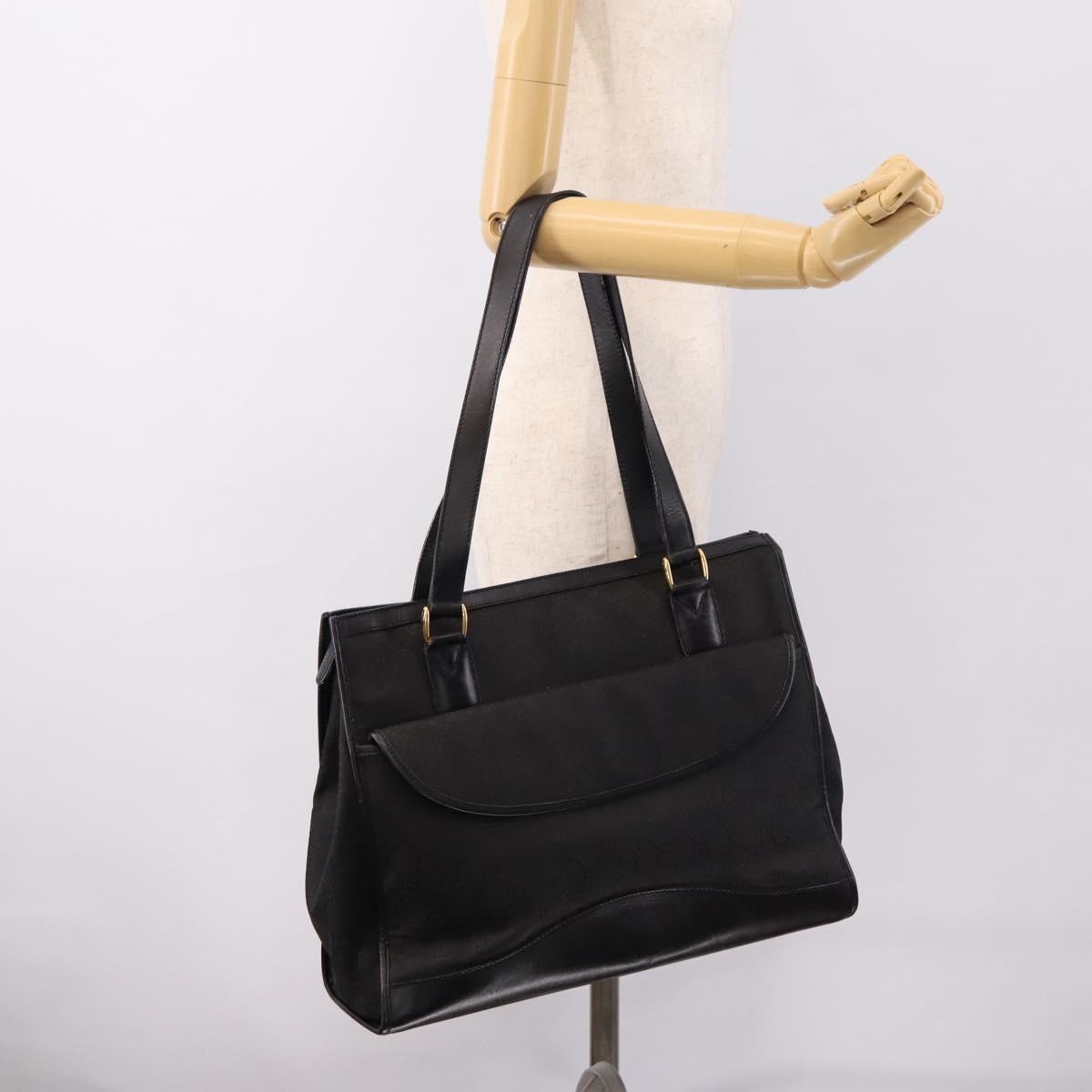 GUCCI GG Canvas Hand Bag Black Gold 002 2854 0305 Auth bs37022