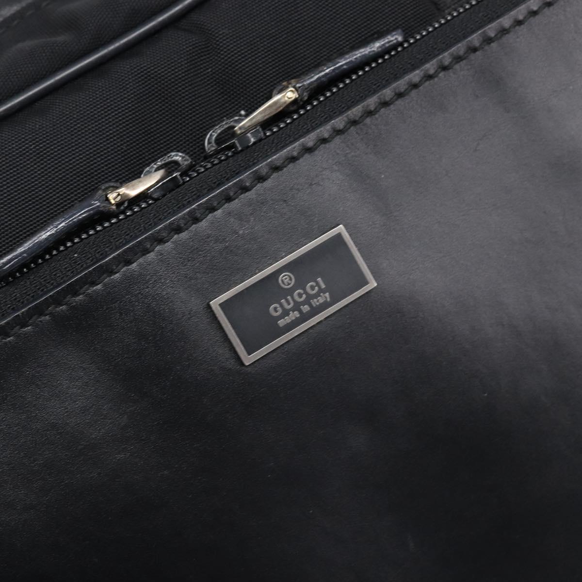 GUCCI Business Bag Canvas Black Silver 019 0327 Auth bs37023