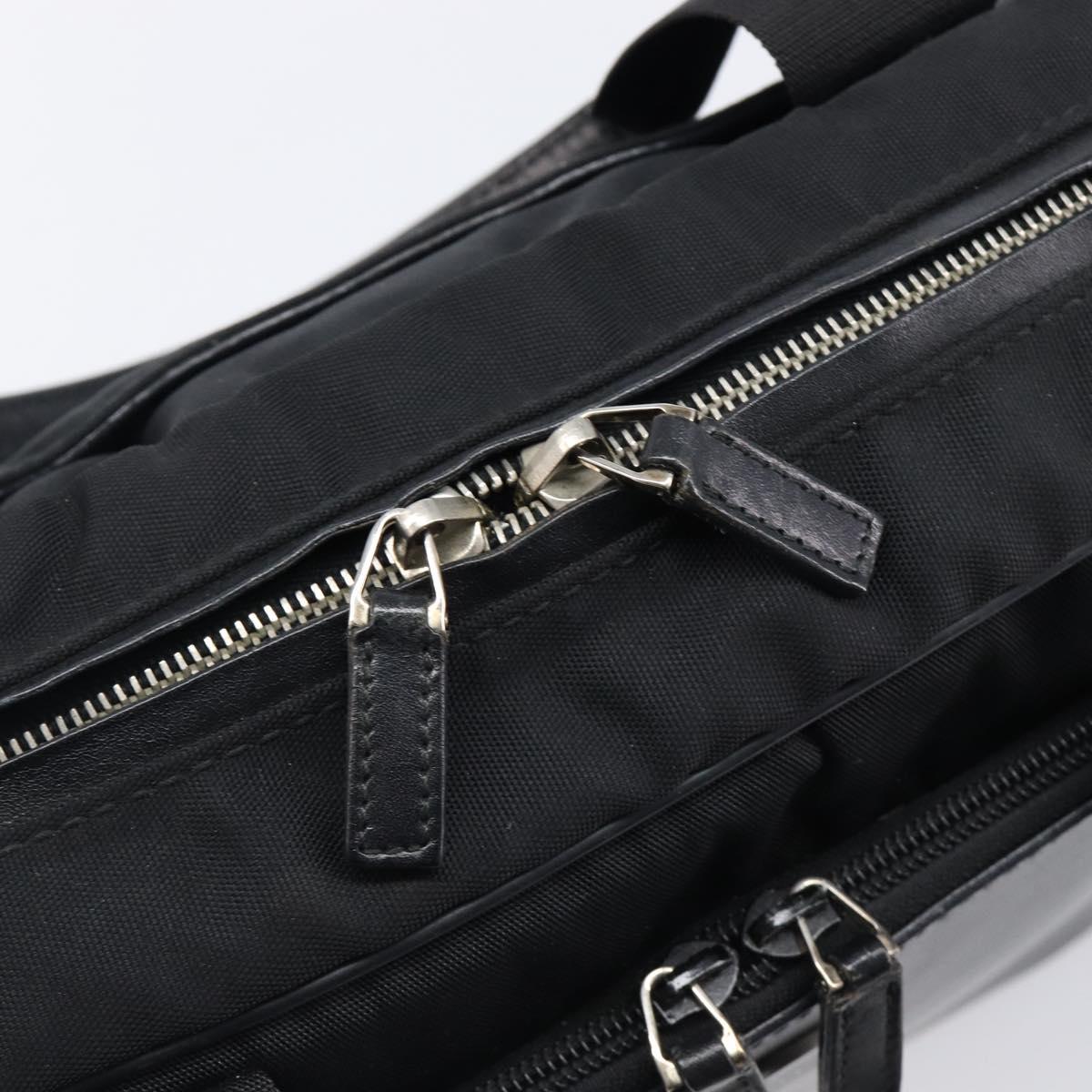 GUCCI Business Bag Canvas Black Silver 019 0327 Auth bs37023