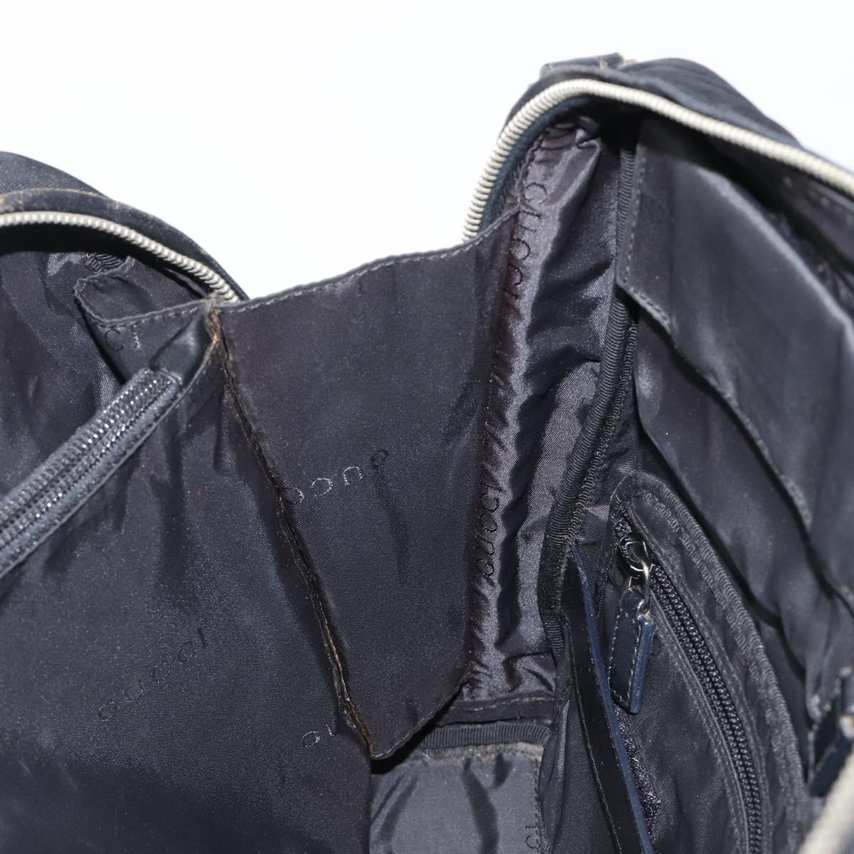 GUCCI Business Bag Canvas Black Silver 019 0327 Auth bs37023