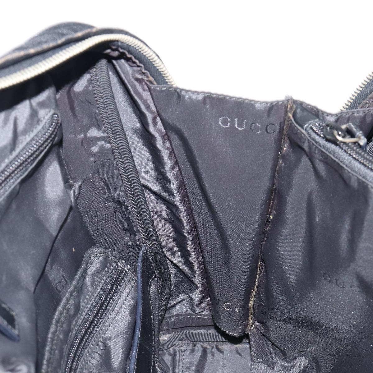 GUCCI Business Bag Canvas Black Silver 019 0327 Auth bs37023