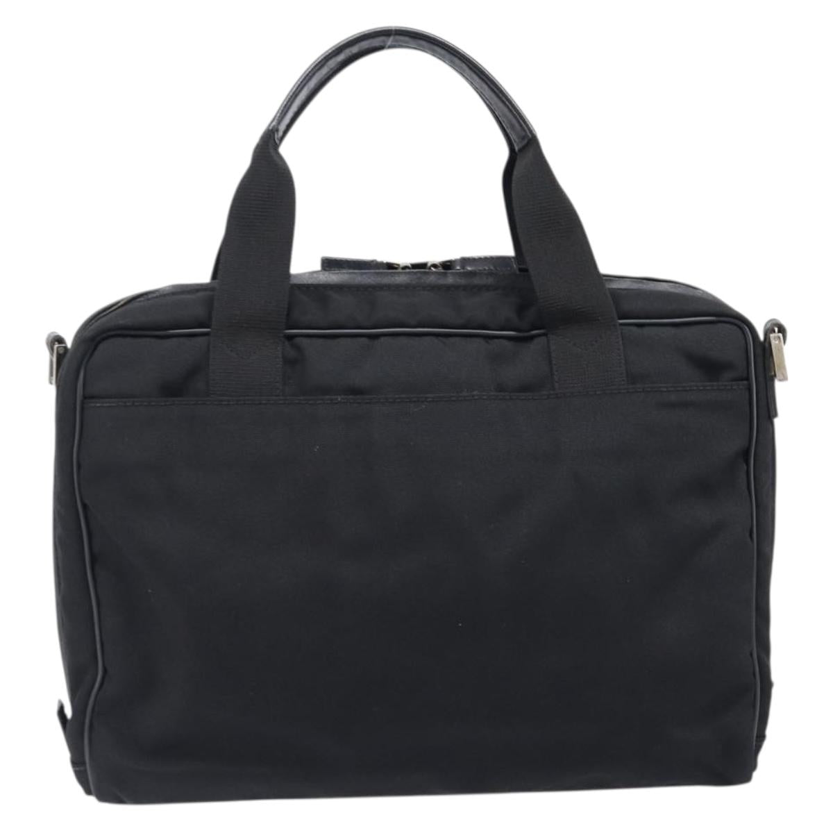 GUCCI Business Bag Canvas Black Silver 019 0327 Auth bs37023
