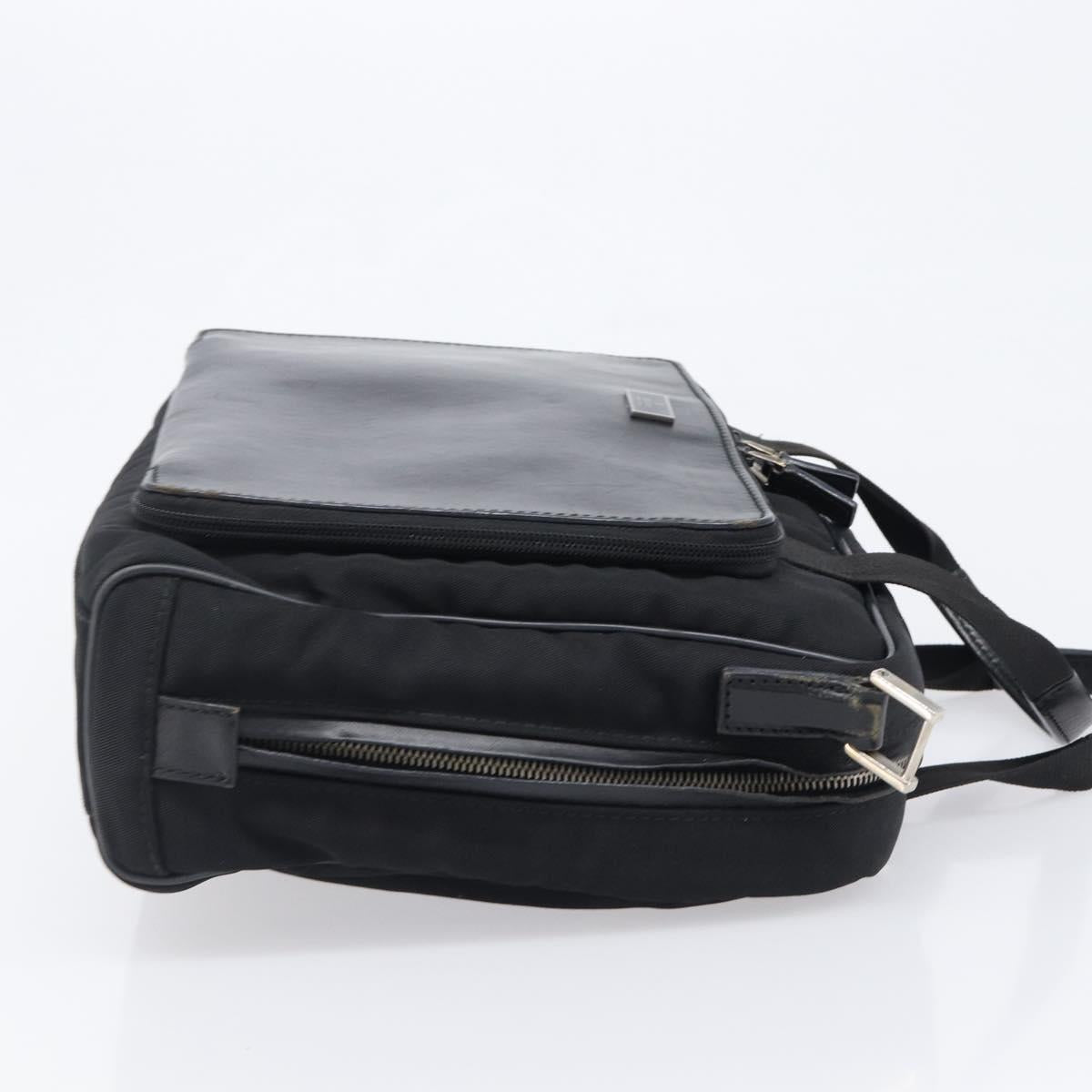 GUCCI Business Bag Canvas Black Silver 019 0327 Auth bs37023