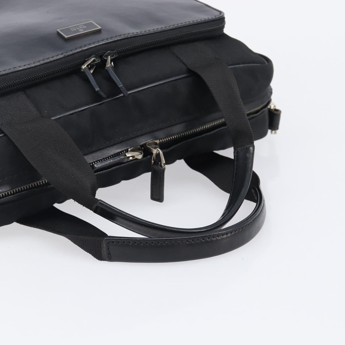 GUCCI Business Bag Canvas Black Silver 019 0327 Auth bs37023