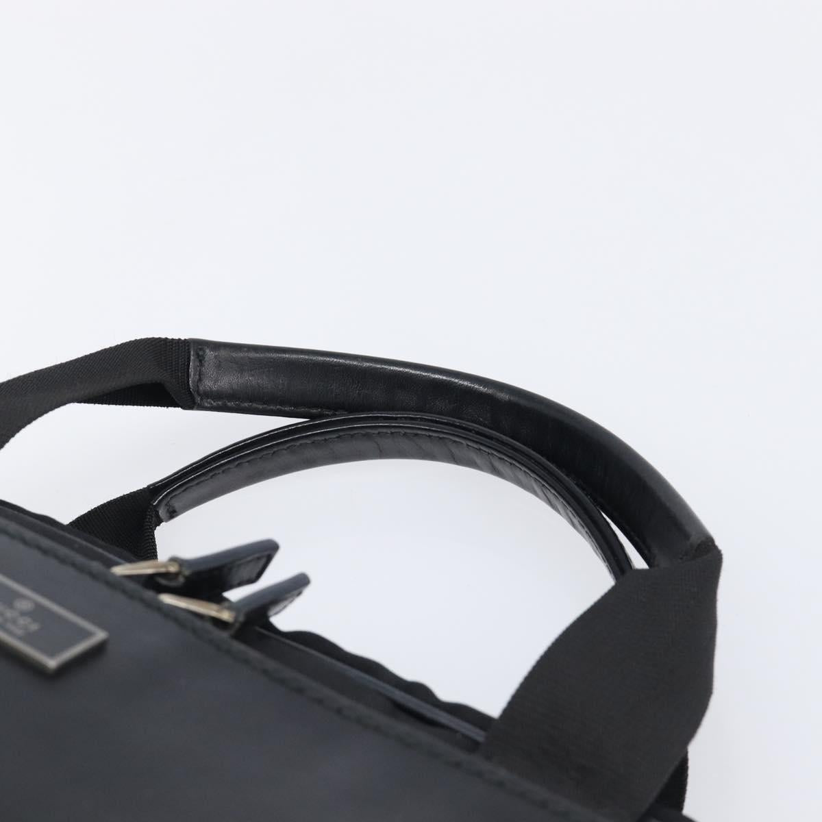GUCCI Business Bag Canvas Black Silver 019 0327 Auth bs37023