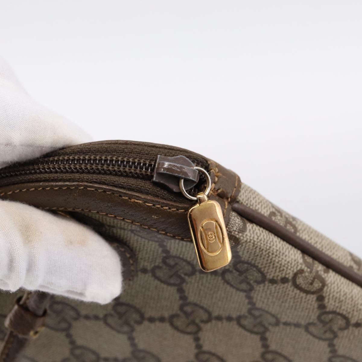 GUCCI GG Supreme Web Sherry Line Bag PVC Beige Gold 904 02 047 Auth bs37024