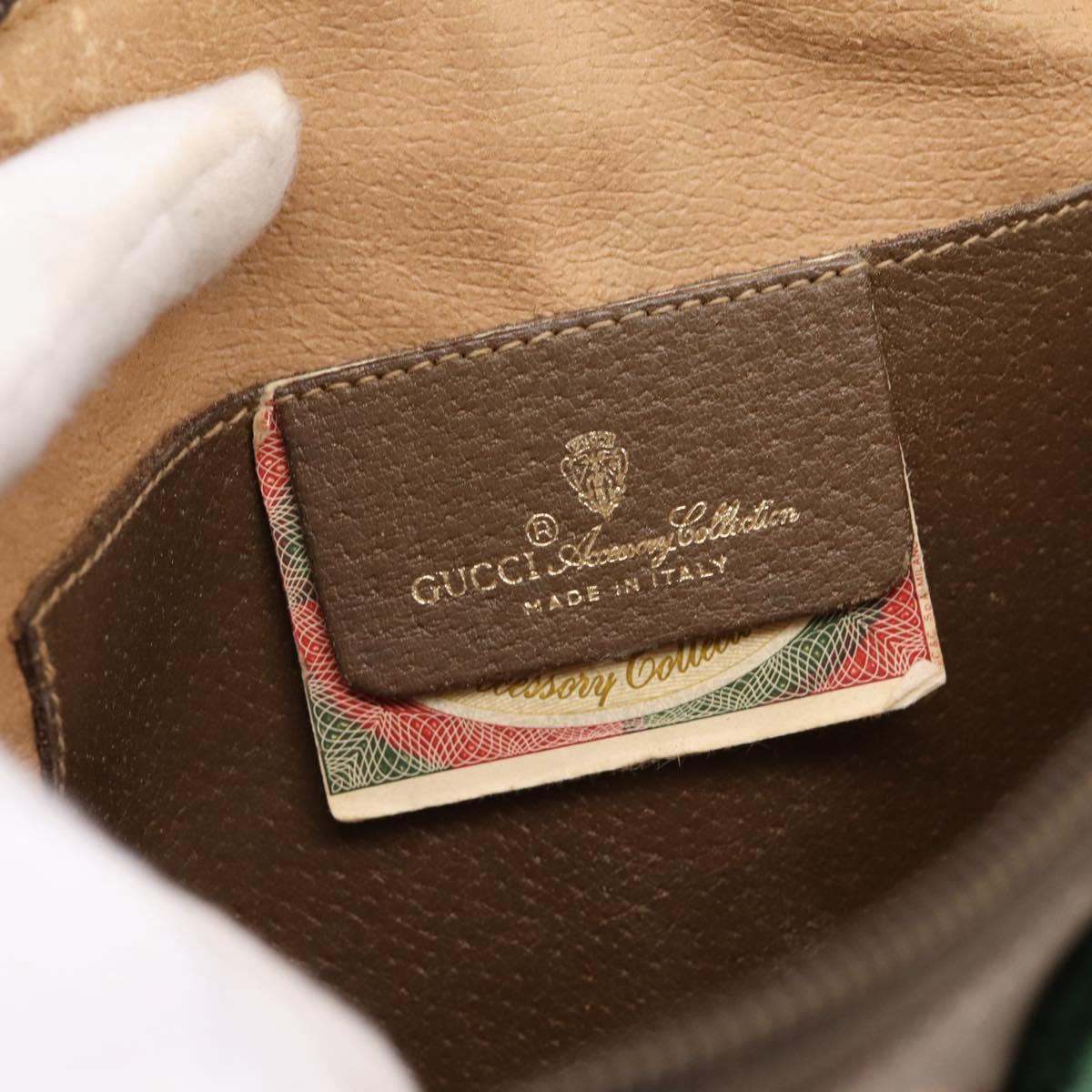 GUCCI GG Supreme Web Sherry Line Bag PVC Beige Gold 904 02 047 Auth bs37024