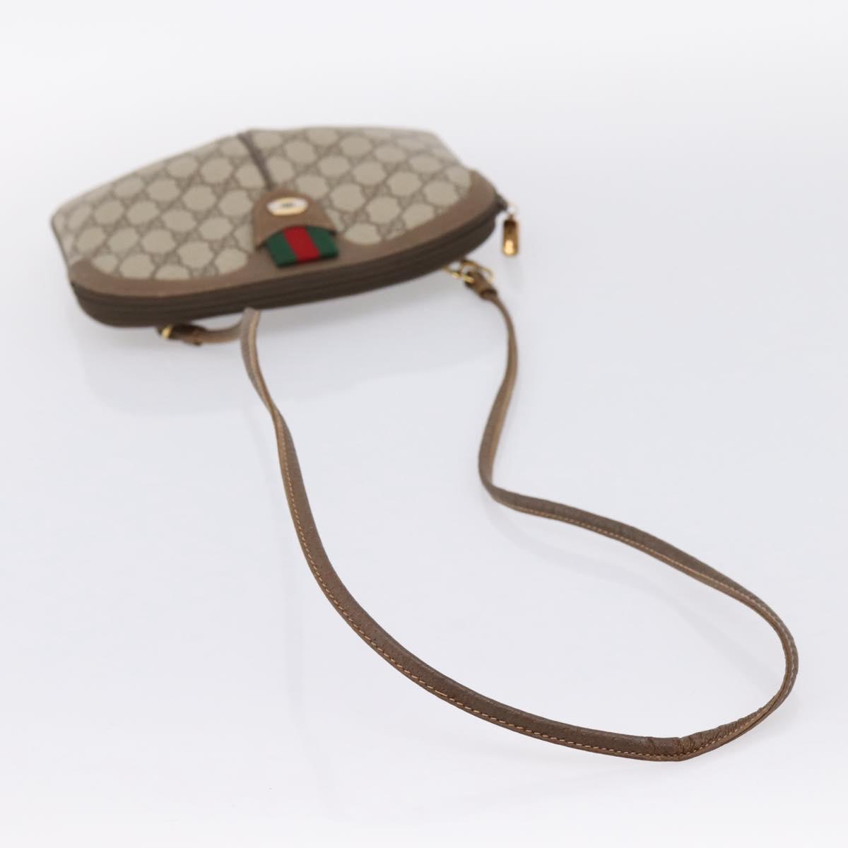GUCCI GG Supreme Web Sherry Line Bag PVC Beige Gold 904 02 047 Auth bs37024
