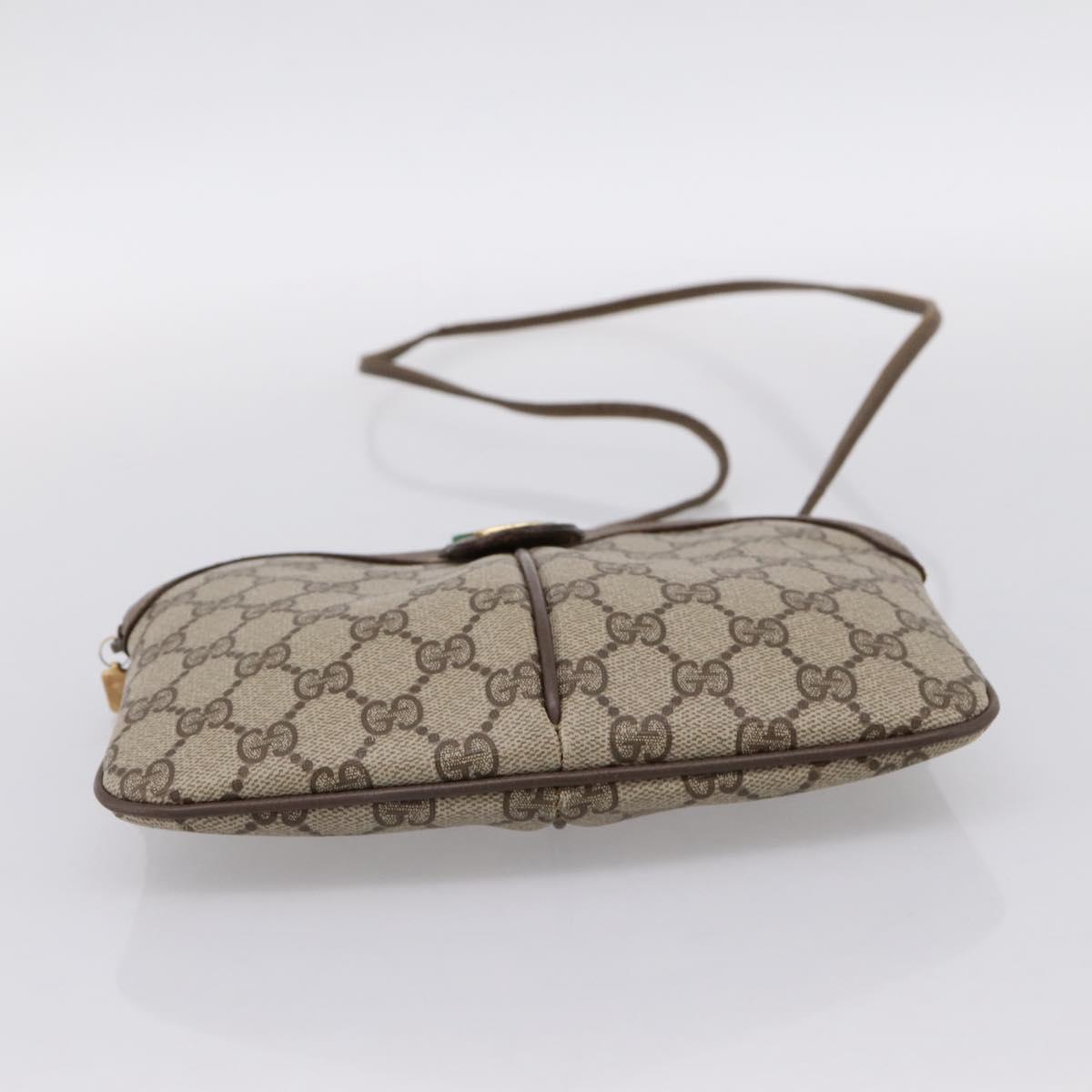 GUCCI GG Supreme Web Sherry Line Bag PVC Beige Gold 904 02 047 Auth bs37024