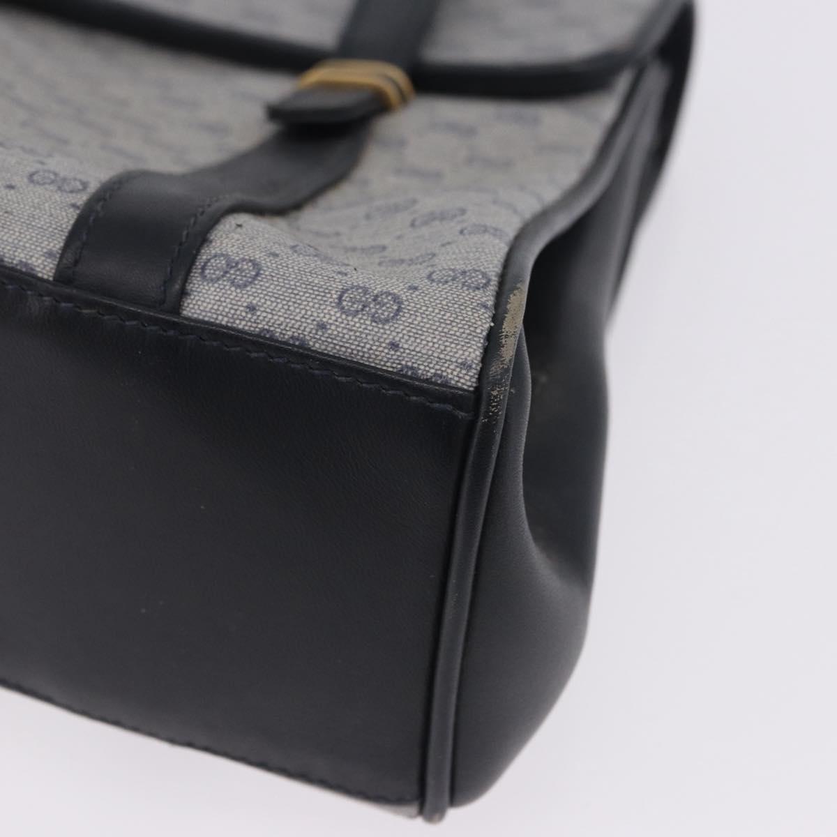 GUCCI Micro GG Supreme Hand Bag PVC Navy Gold 000 46 4857 Auth bs37025