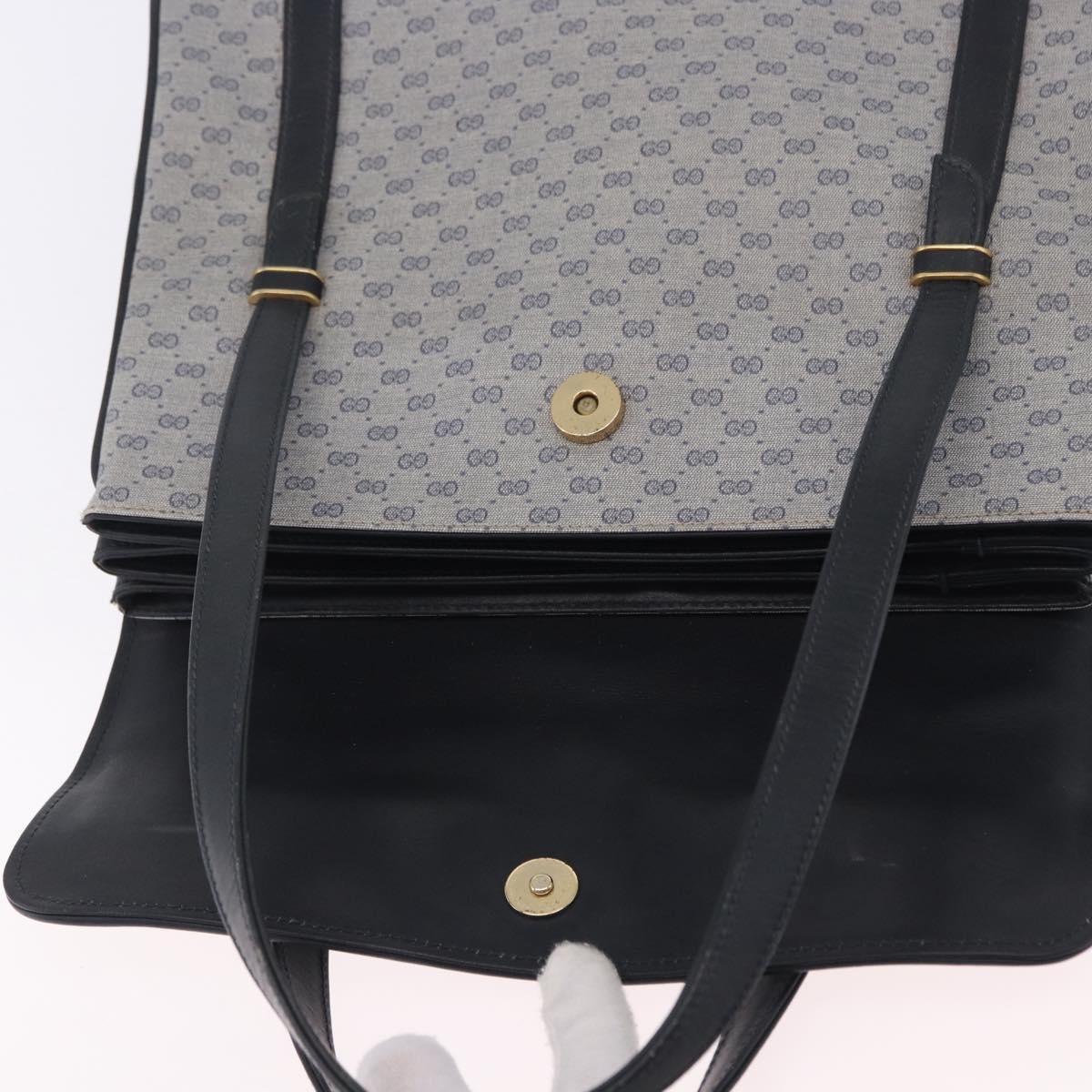 GUCCI Micro GG Supreme Hand Bag PVC Navy Gold 000 46 4857 Auth bs37025