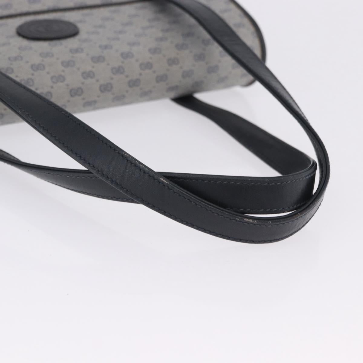 GUCCI Micro GG Supreme Hand Bag PVC Navy Gold 000 46 4857 Auth bs37025