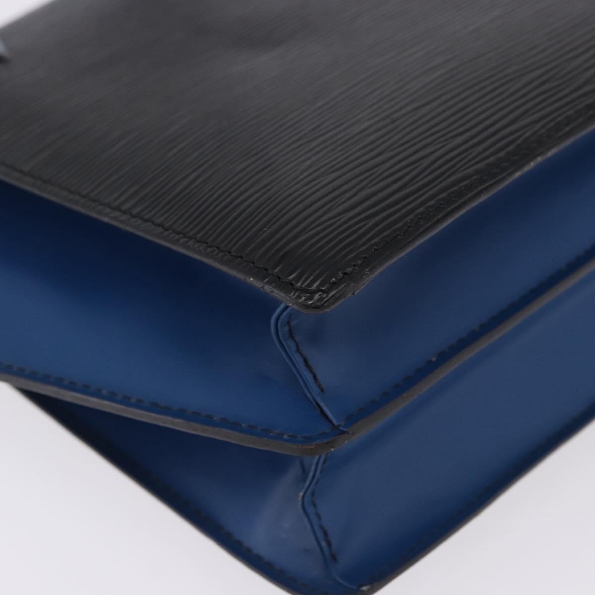 LOUIS VUITTON Epi Bicolor Varenne Hand Bag Black Blue M52385 LV Auth bs37031