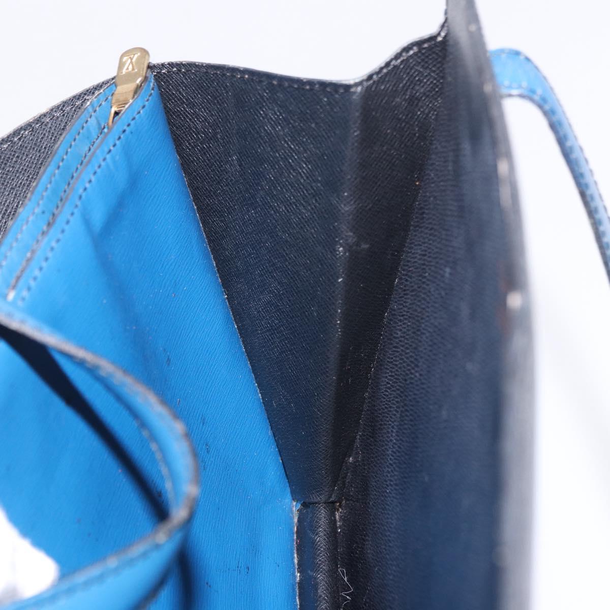LOUIS VUITTON Epi Bicolor Varenne Hand Bag Black Blue M52385 LV Auth bs37031