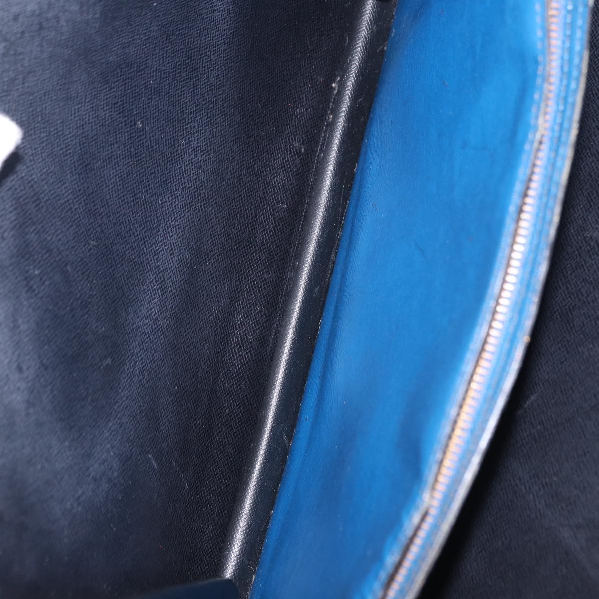 LOUIS VUITTON Epi Bicolor Varenne Hand Bag Black Blue M52385 LV Auth bs37031