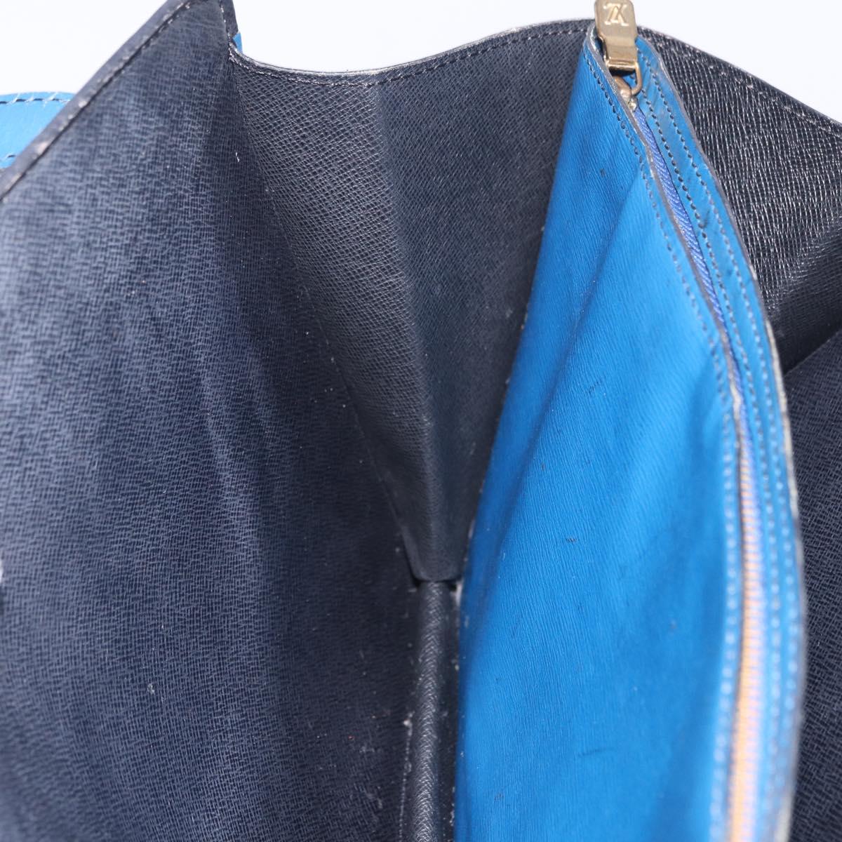 LOUIS VUITTON Epi Bicolor Varenne Hand Bag Black Blue M52385 LV Auth bs37031