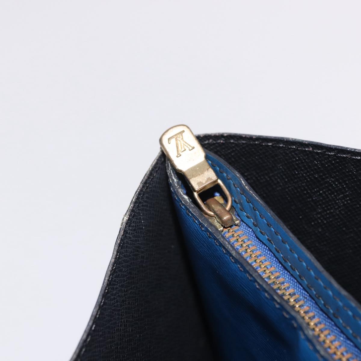 LOUIS VUITTON Epi Bicolor Varenne Hand Bag Black Blue M52385 LV Auth bs37031
